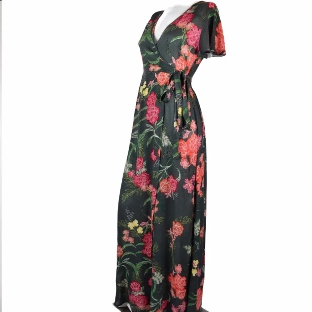 Patrons Of Peace Floral Faux Wrap Maxi Dress - Picture 9 of 9